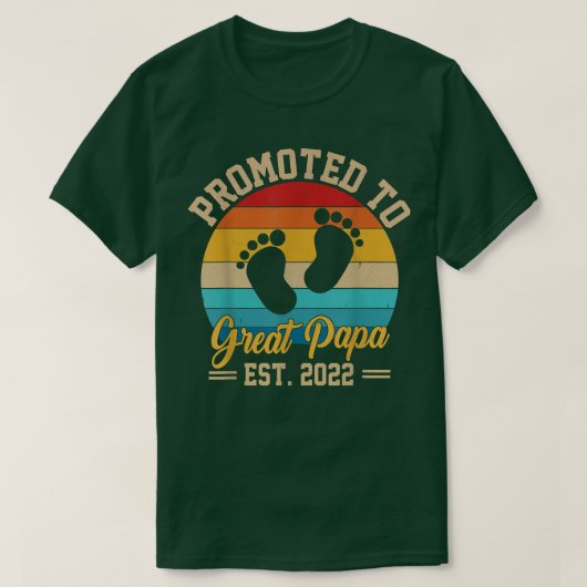 Mens Promoted to Great Papa 2022 Retro Funny Pregn T-Shirt (Design vorne)