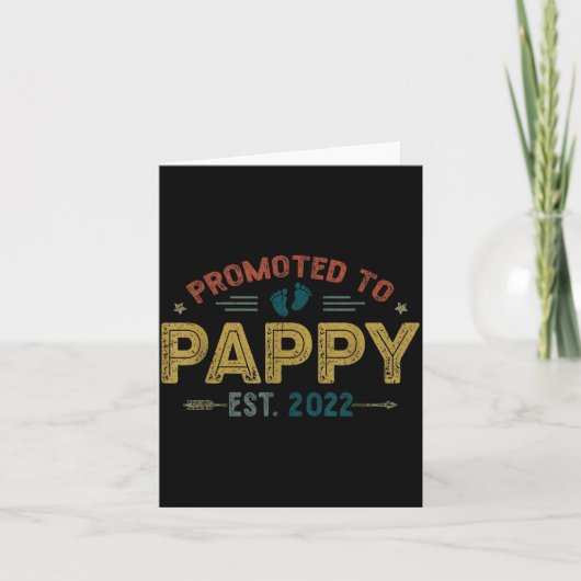 Mens Promoted To Pappy Est 2022 Funny New Pappy  Karte (Vorderseite)