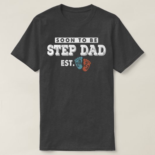 Mens Promoted to StepDad est 2023 Schwangerschaft  T-Shirt (Design vorne)