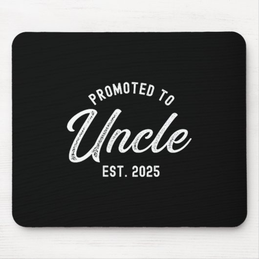 Mens Promoted To Uncle Est 2025 Funny Baby Announc Mousepad (Vorne)