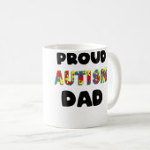 Mens Proud Autism Dad Colored Jigsaw Puzzle Pieces Kaffeetasse (VorderseiteRechts)
