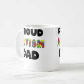 Mens Proud Autism Dad Colored Jigsaw Puzzle Pieces Kaffeetasse (Vorderseite Links)