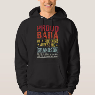 Mens Proud Baba von einem Enkel Baba Grandson Hoodie