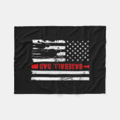 Mens Proud Baseball Vater American Flag Sports  Fleecedecke (Vorderseite (Horizontal))