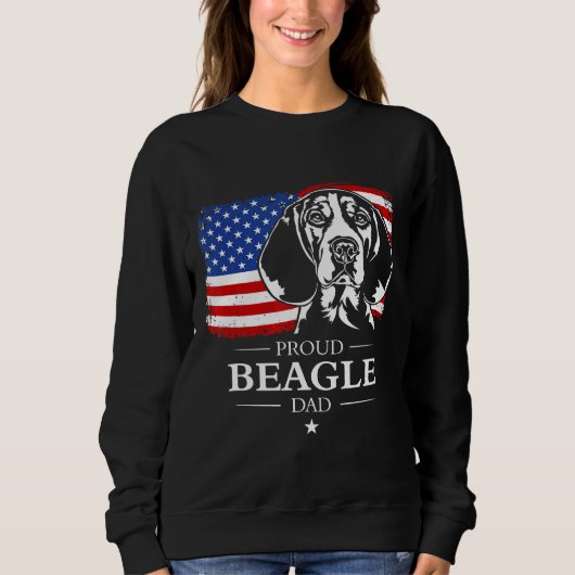Mens Proud Beagle Vater American Flag Patriotic Do Sweatshirt (Vorderseite)
