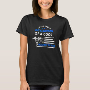 Mens Proud Boyfriend of a Cool Hospice Nurse Vinta T-Shirt