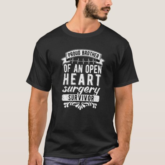 Mens Proud Brother Of An Open Heart Surgery Surviv T-Shirt (Vorderseite)