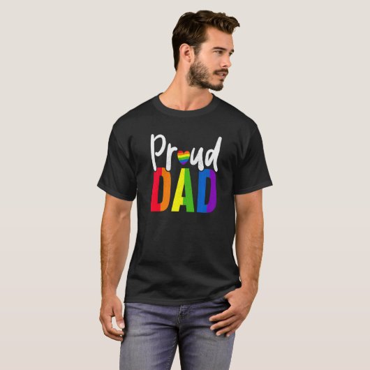 Mens Proud Dad Gay Proud LGBT Pride Month  Pride T-Shirt (Vorne ganz)