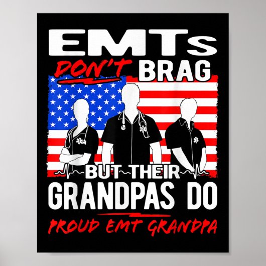 Mens Proud Emt Opa - Ems Großvater Zitat Emt Poster (Vorne)