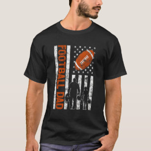 Mens Proud Football Vater Retro American Flag Spor T-Shirt