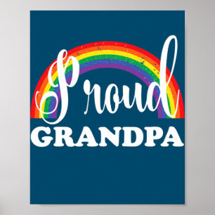 Mens Proud Grandpa Gay Pride Regenbogen Poster
