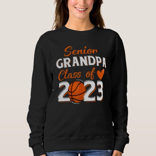 Mens Proud Grandpa Of A 2023 Senior Basketball Gra Sweatshirt (Vorderseite)