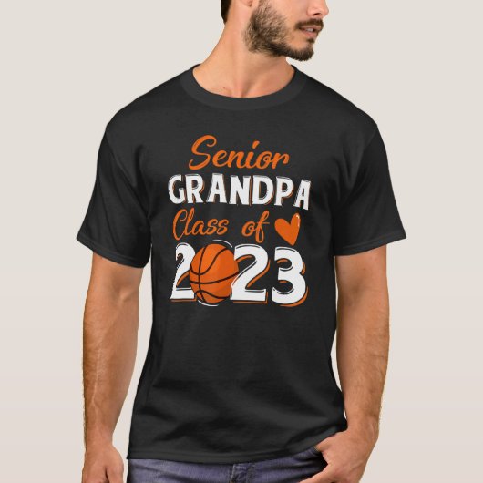 Mens Proud Grandpa Of A 2023 Senior Basketball Gra T-Shirt (Vorderseite)