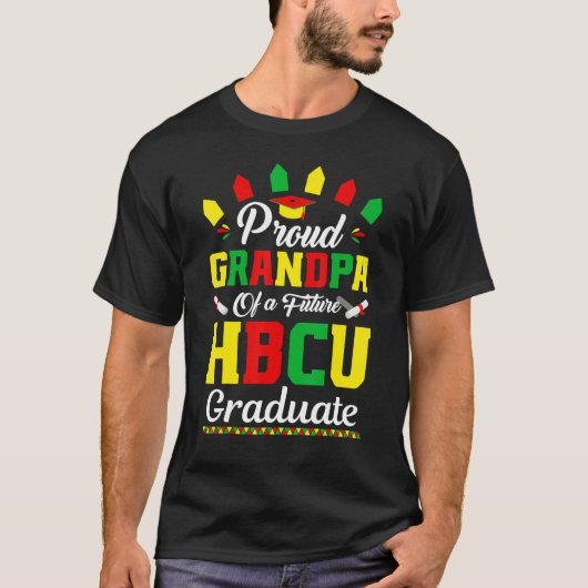 Mens Proud Grandpa Of Future HBCU Graduate Black C T-Shirt (Vorderseite)
