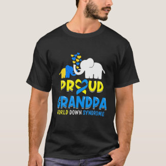 Mens Proud Grandpa World Down Syndrome Awareness D T-Shirt