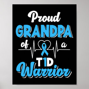 Mens Proud Opa eines T1D-Kriegers Diabetikers Poster