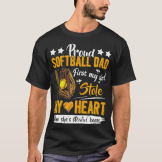 Mens Proud Softball Vater Niedlich Softball Vater  T-Shirt