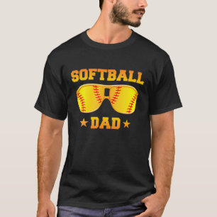 Mens Proud Softball Vater Sonnenbrille Cool Vaters T-Shirt