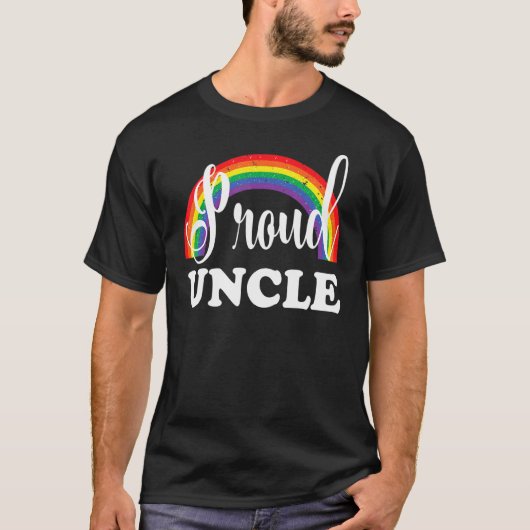 Mens Proud Uncle Gay Pride Rainbow T-Shirt (Vorderseite)