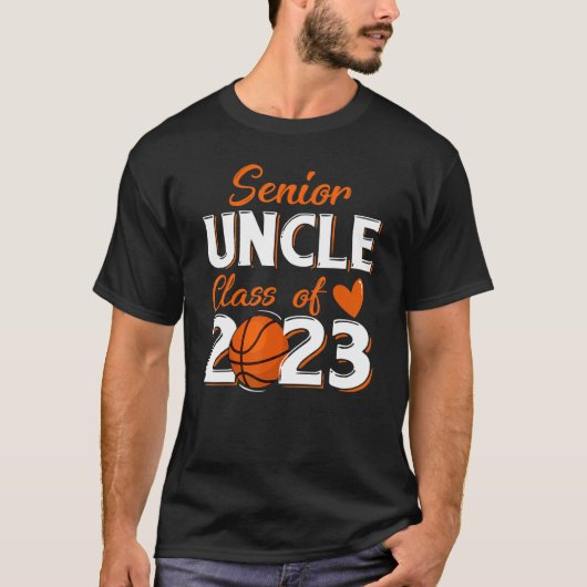 Mens Proud Uncle Of A 2023 Senior Basketball Gradu T-Shirt (Vorderseite)
