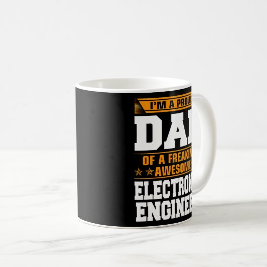 Mens Proud Vater des Phantastischen Elektronikinge Kaffeetasse (VorderseiteRechts)