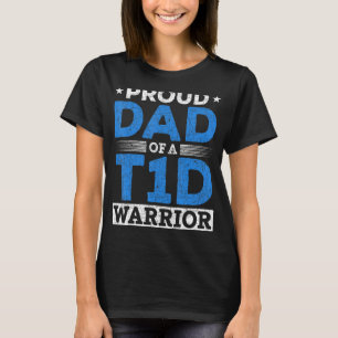 Mens Proud Vater eines T1D Kriegers Typ 1 Diabetes T-Shirt