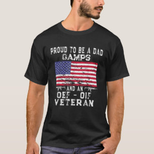 Mens Proud Vater Gamps OEF OIF Veteran Retro US Fl T-Shirt
