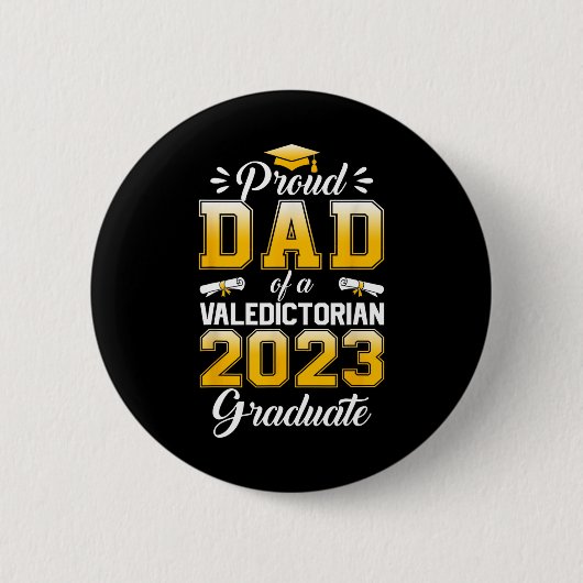 Mens Proud Vater von 2023 Valedictorian Niedlich C Button (Vorderseite)