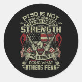 Mens Ptsd Posttraumatische Belastungsstörung Stärk Runder Aufkleber (Vorderseite)