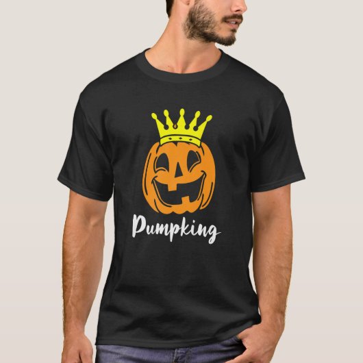 Mens Pump King Lazy Halloween Kostüm Pumpkin Jack T-Shirt (Vorderseite)
