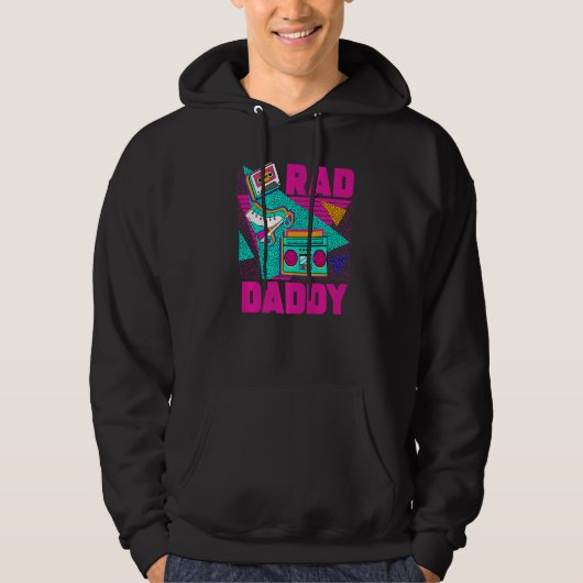 Mens Rad Daddy 90s Aesthetic Nostalgia 1990's Retr Hoodie (Vorderseite)