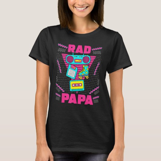 Mens Rad Papa 90s Aesthetic Nostalgia 1990's Retro T-Shirt (Vorderseite)