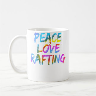 Mens Rafting Outfit Spruch Raftingboot Peace Love  Kaffeetasse