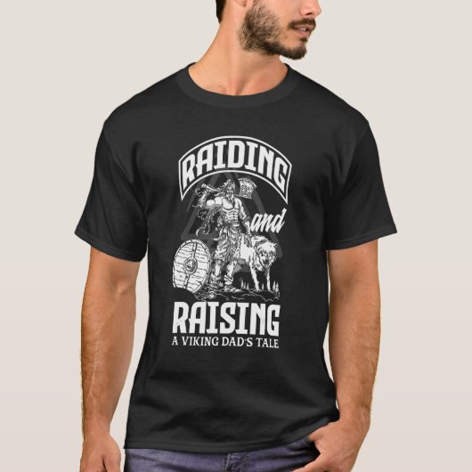 Mens Raiding und Raise a Viking Vater's Tale Fauna T-Shirt (Vorderseite)