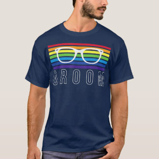 Mens Rainbow Colors Groom LGBT T-Shirt