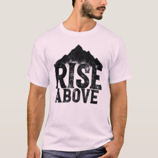 Mens Raster Rise Oberhalb Berg Retro Vintag T-Shirt
