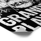 Mens Real Grandpa Play Drums Percussionist Drummer Poster (Ecke)