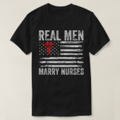 Mens Real Men Marry Nurses Funny Nurse Husband Fia T-Shirt (Design vorne)