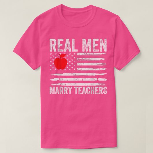 Mens Real Men Marry Teachers Funny Teachers Husban T-Shirt (Design vorne)