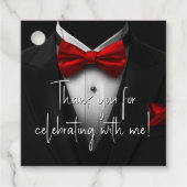 Mens Red Black Birthday Party Geschenkanhänger (Vorderseite)