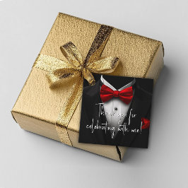 Mens Red Black Birthday Party Geschenkanhänger