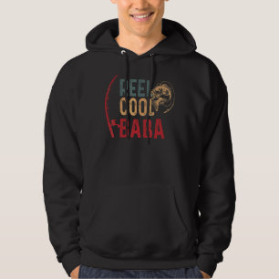 Mens Reel Cool Baba Fisherman Daddy Fishing Father Hoodie