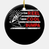 Mens Reel Cool Bumpa American Flag Fishing Keramik Ornament (Hinten)
