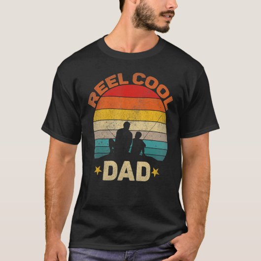 Mens Reel Cool Dad Daddy Father s Day Fishing Fish T-Shirt (Vorderseite)
