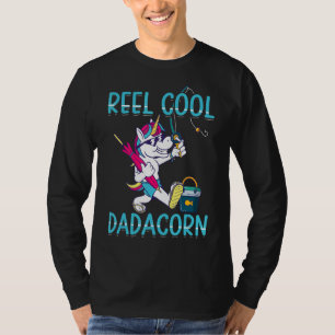 Mens Reel Cool Dadacorn Cool Unicorn Fisher Vater  T-Shirt