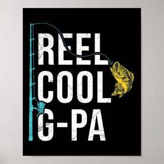 Mens Reel Cool G-PA Fishing Shirt Funny Opa Frisch Poster