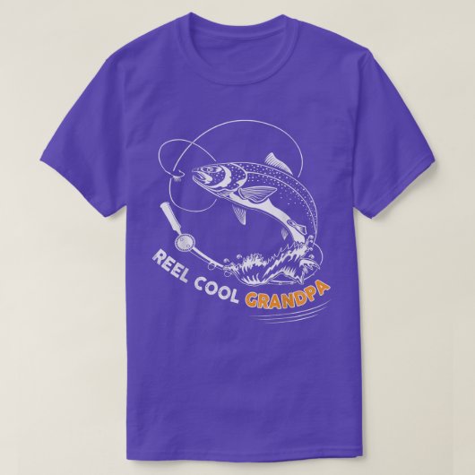 Mens Reel Cool Grandpa t Salmon fishing Father's T-Shirt (Design vorne)