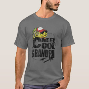 Mens Reel Cool Großvater Fischen Vater Großvater V T-Shirt