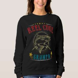 Mens Reel Cool Grumpa Fisherman Vatertag Fishi Sweatshirt