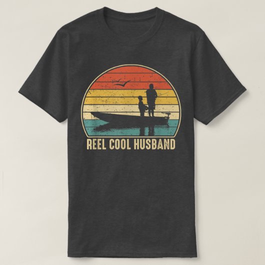 Mens Reel Cool Husband FishingFunny Fish Vintage  T-Shirt (Design vorne)